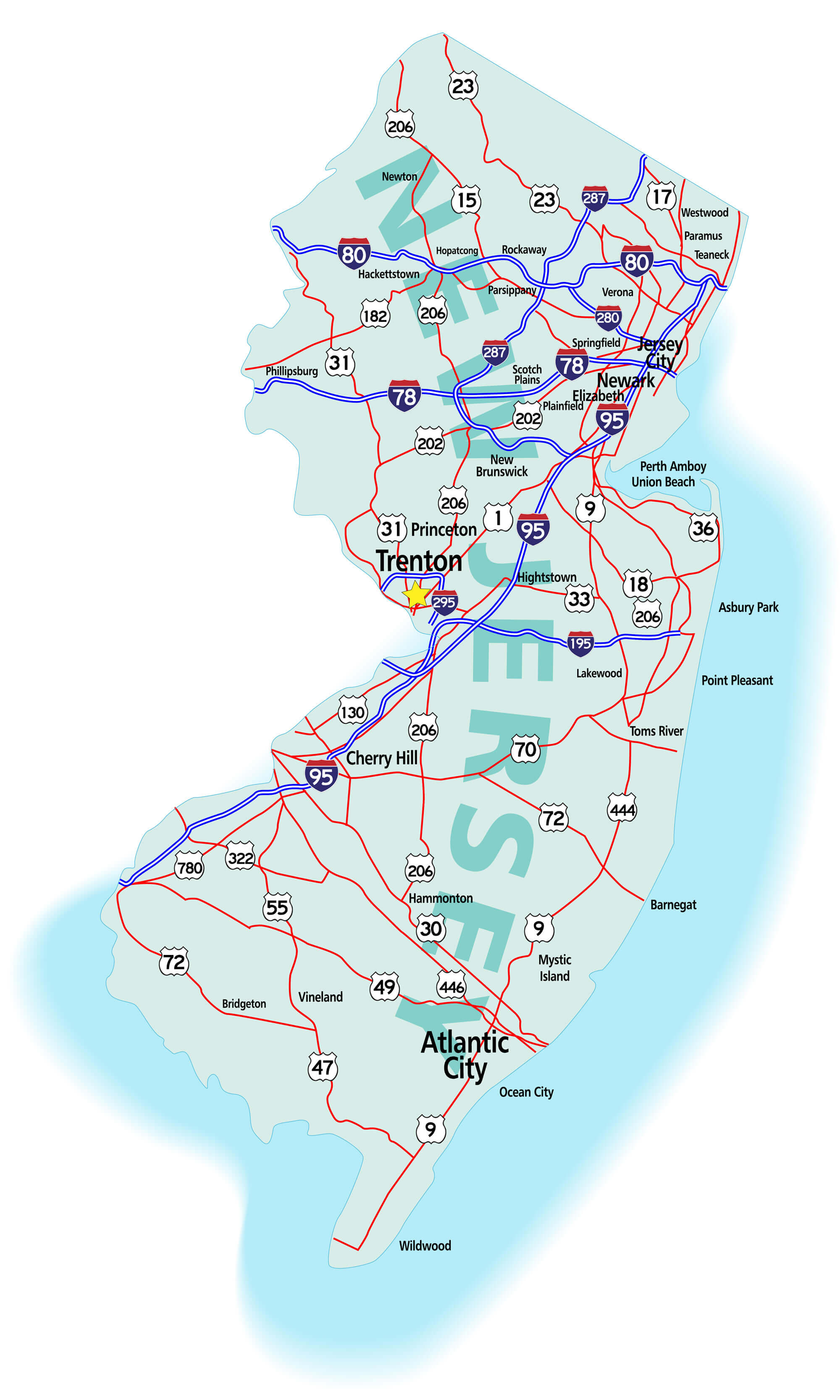 Road Map Of New Jersey United States Map | Sexiz Pix