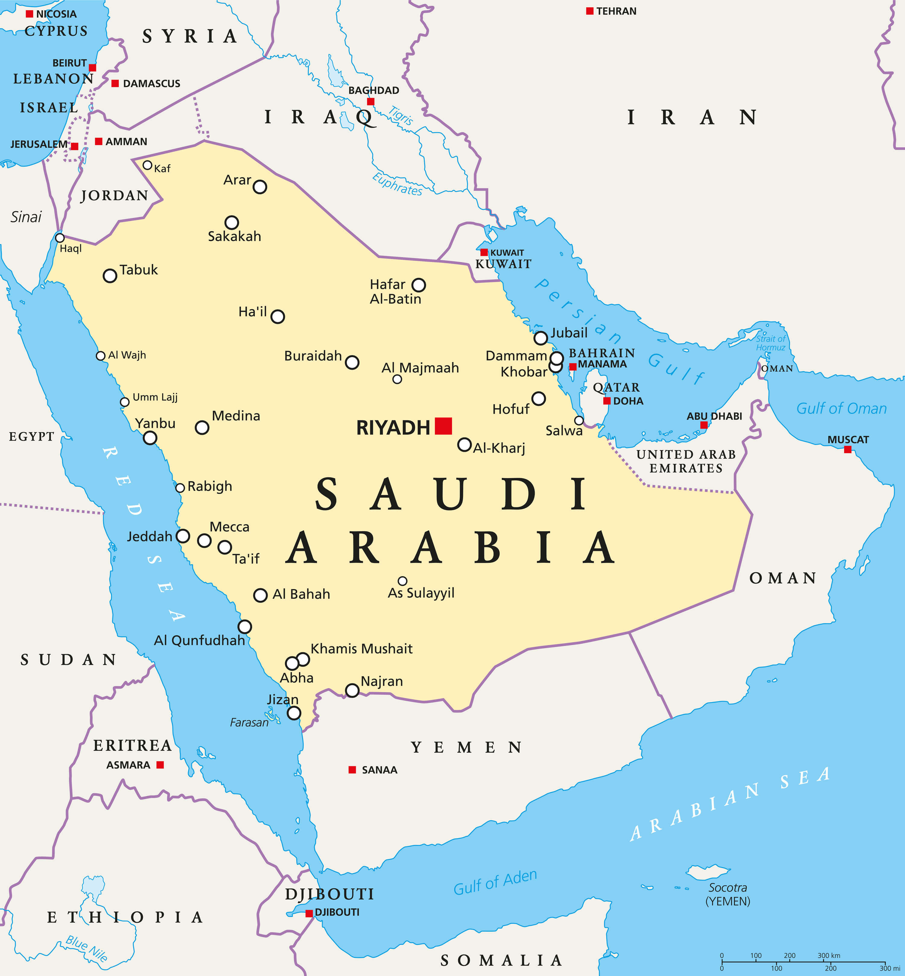 Map of Saudi Arabia - Guide of the World