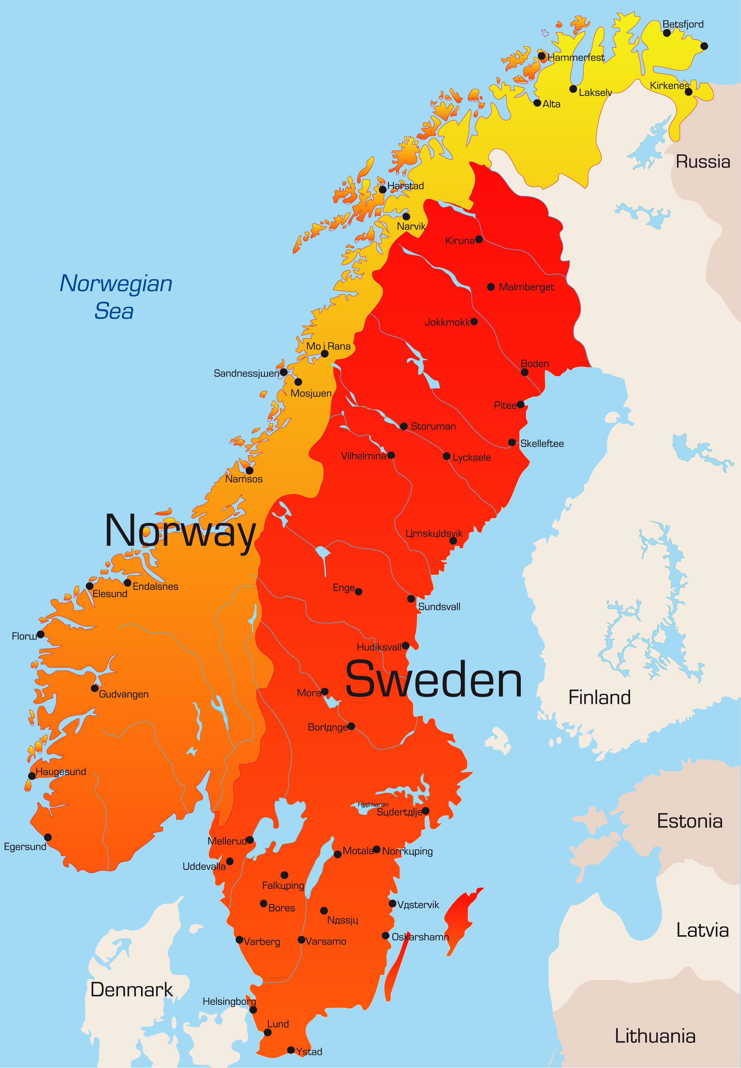 Sweden Norway Map 